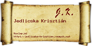Jedlicska Krisztián névjegykártya